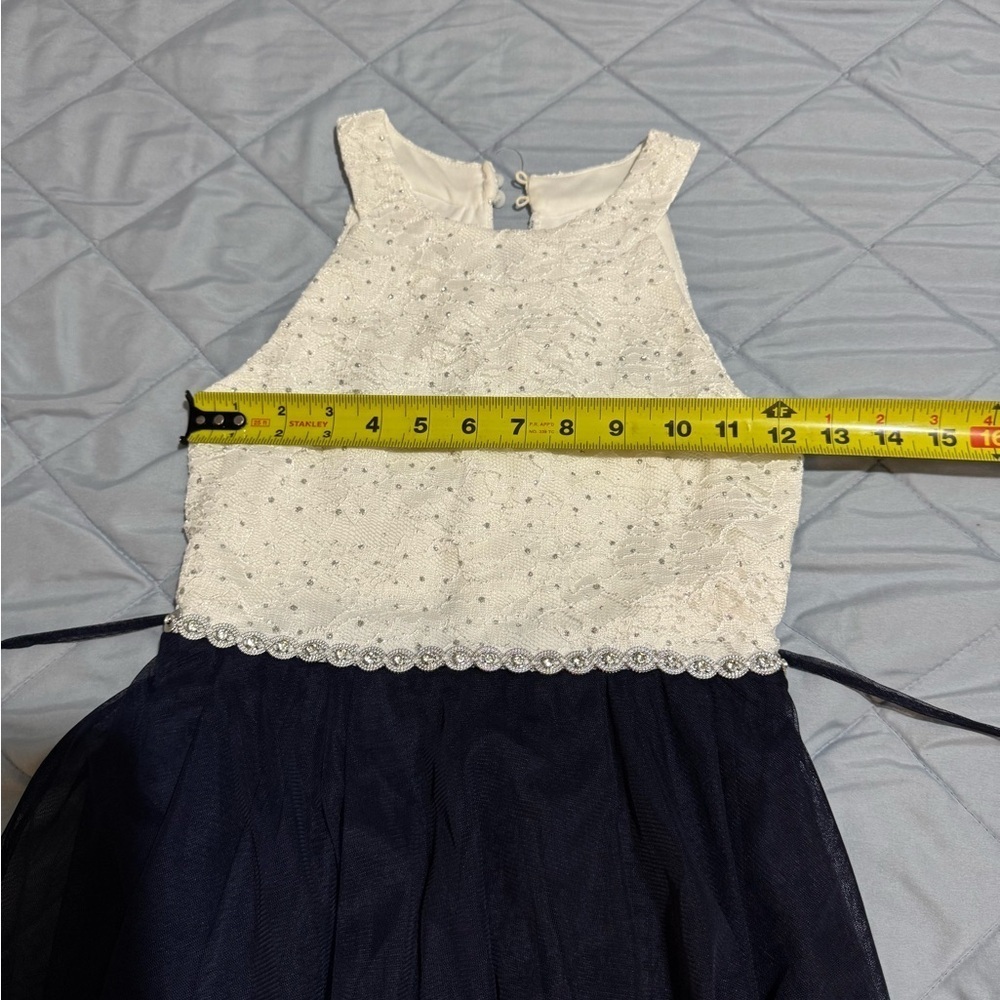 Speechless White and Navy Formal Kids Dress - Picture 10 of 13